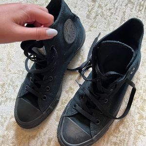 All black converse high top sneakers
